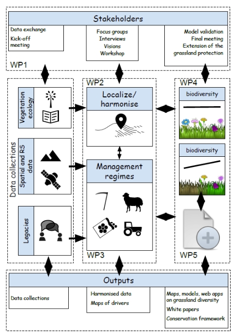 An overview of the interaction among
work packages.